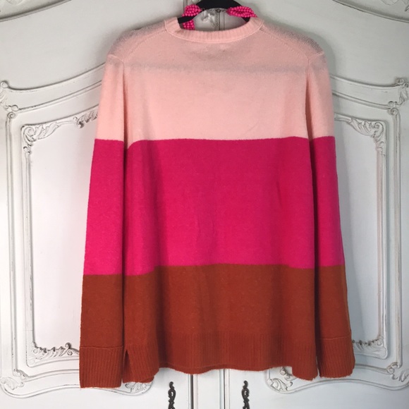 NWT Plus siz J crew stripe sweater pink orange XXL - Picture 5 of 6